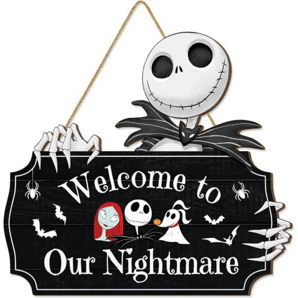 Halloween Skull Welcome Door Sign Halloween Spooky Front Door Hanger Decor